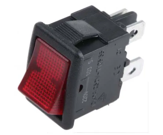 63-7723-82 ZF Illuminated Double Pole Single Throw (DPST), Latching Rocker Switch Panel Mount LRA32H2BBREN