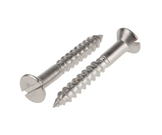 63-7575-76 Slot Countersunk Stainless Steel Wood Screw, A2 304, 4mm Thread, 30mm Length 483-2889