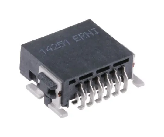 63-7635-96　ERNI SMC, 12 Way, 2 Row, Right Angle PCB Header　154763