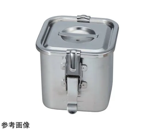 67-2400-43 18-8 Square Kitchen Pot with Scale, Packing and Hook (with Lid) 1.2 L SH-4210D-PF