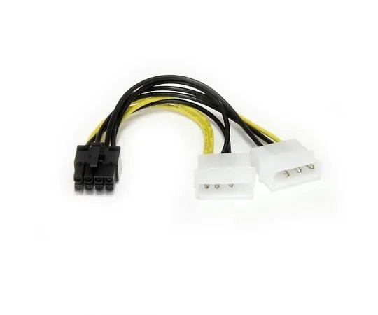 65-1898-37 15 cm Peripheral Power Supply Connector (4 pin) to PCI Express Power Supply Connector (8 pin) Conversion Adapter Cable LP4PCIEX8ADP