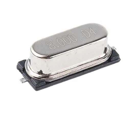 63-7704-01 Euroquartz 8MHz Crystal ±30ppm SMD 2-Pin 12.4 x 4.5 x 4.2mm 8.000MHz 49USMX/30/50/-40+85/18pF/ATF