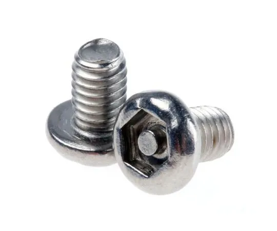 63-7642-49 Plain Button Stainless Steel Tamper Proof Security Screw, M4 x 6mm 621-2782