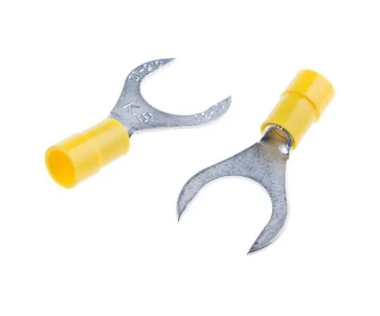 63-7636-51 RS PRO Insulated Crimp Spade Connector, 4mm² to 6mm², 12AWG to 10AWG, M12 Stud Size Vinyl, Yellow 613-9390