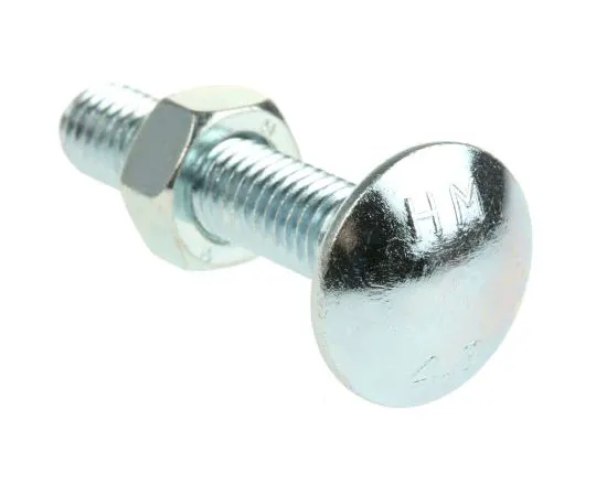 63-7601-93 Bright Zinc Plated Steel Coach Bolt, M8 x 40mm 512-1051