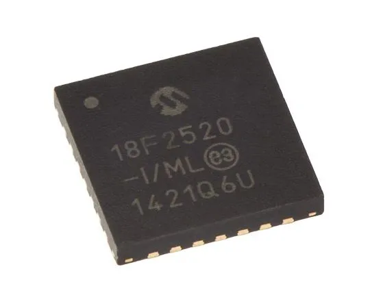 63-7660-48　Microchip, 8bit PIC Microcontroller, 40MHz, 32 kB, 256 B Flash, 28-Pin QFN　PIC18F2520-I/ML