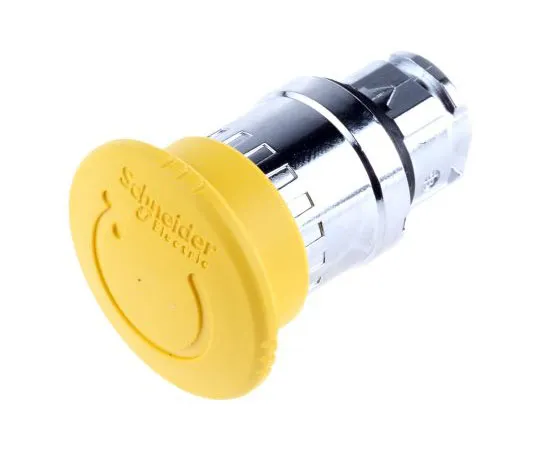 63-7631-89 Schneider Electric Harmony XB4 Series, Yellow Push Button Head, Turn to Release, 22mm Cutout ZB4BS55
