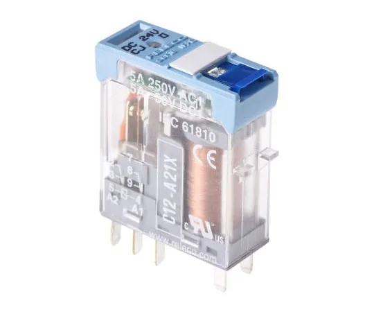 63-7636-34 RelecoC12 DPDT Non-Latching Relay PCB Mount, 24V dc Coil, 5A C12A21X24D