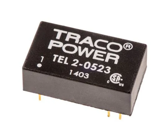 63-7599-79 TRACOPOWER TEL 2 2W Isolated DC-DC Converter Through Hole, Voltage in 4.5 → 9 V dc, Voltage out ±15V dc TEL 2-0523