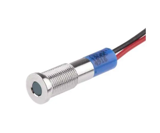 63-7708-66 RS PRO Blue Indicator, 12 V dc, 6mm Mounting Hole Size, Lead Wires Termination, IP67 700-1811