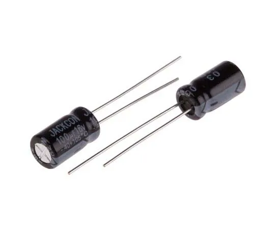63-7736-43　RS PRO 100μF 16V dc Aluminium Electrolytic Capacitor, Through Hole 6.3 (Dia.) x 11mm +105°C 6.3mm 2.5mm 11mm　170-1167