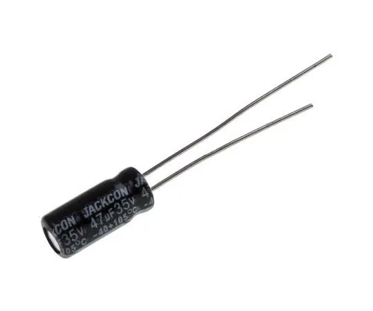 63-7737-02 RS PRO 47μF 35V dc Aluminium Electrolytic Capacitor, Through Hole 5 (Dia.) x 11mm +105°C 5mm 2mm 11mm 711-1242