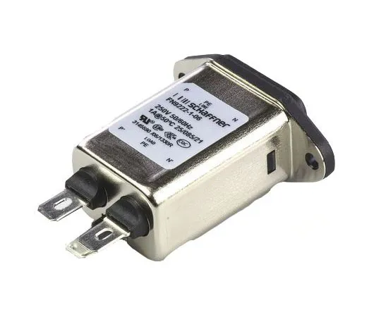 63-7553-50 Male C14 IEC Filter Panel Mount,faston,Rated At 1A,250 V ac Operating Frequency 0 → 400Hz FN 9222-1/06