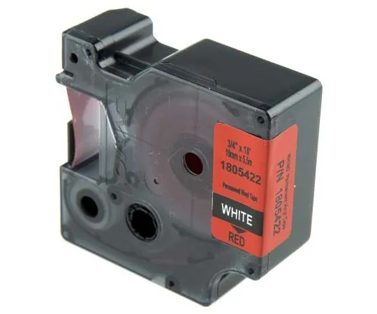 63-7795-10　Dymo White on Red Label Printer Tape, 19 mm Width, 18 ft Length　1805422