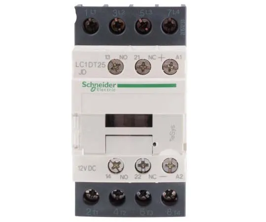 63-7791-89　Schneider Electric 4 Pole Contactor, 25 A, 12 V dc Coil, TeSys D, 4NO　LC1DT25JD