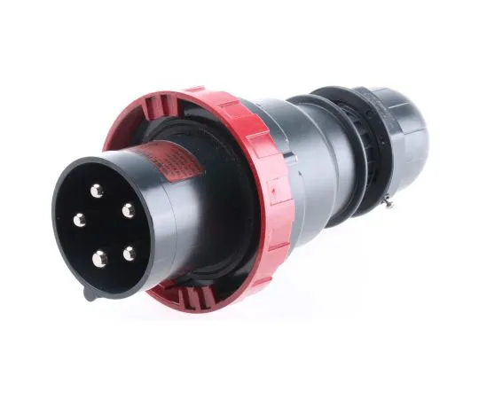 63-7969-71　RS PRO IP66 Red Cable Mount 3P+N+E Industrial Power Plug, Rated At 63A, 415 V　780-0816