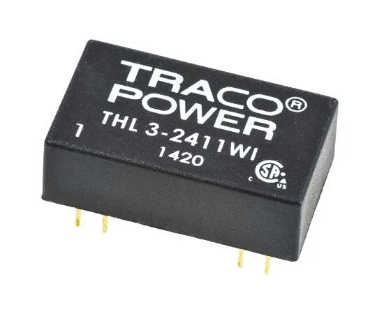63-7773-01　TRACOPOWER THL 3WI 3W Isolated DC-DC Converter Through Hole, Voltage in 9 → 36 V dc, Voltage out 5V dc　THL 3-2411WI