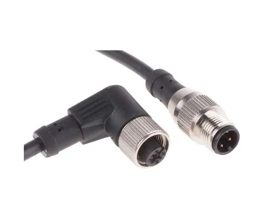 63-8053-42　RS PRO Right Angle M12 to Straight M12 Cable assembly, 4 Core 2m Cable　877-1205
