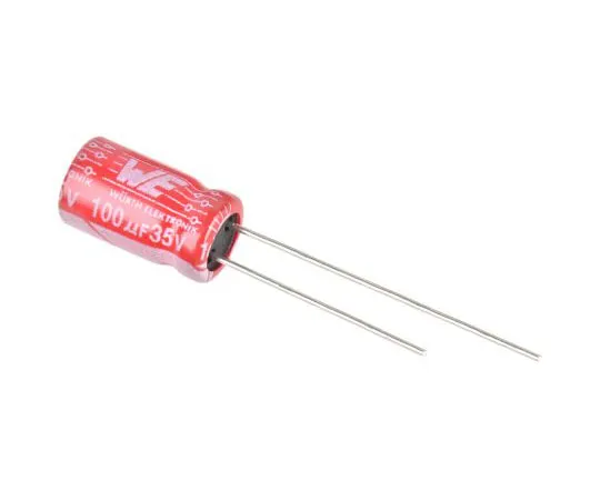 63-8037-62　Wurth Elektronik 100μF 35V dc Aluminium Electrolytic Capacitor, Through Hole 6.3 (Dia.) x 11mm +105°C 6.3mm 2.5mm　860020573008