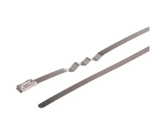 63-7790-53　RS PRO Metallic 316 Stainless Steel Zig Zag Cable Tie, 100mm x 4.6 mm　743-6333