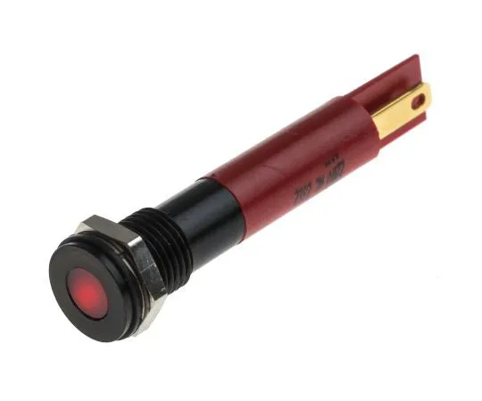 63-8040-68　RS PRO Red Indicator, 220 V ac, 8mm Mounting Hole Size, Solder Lug Termination, IP67　846-2923