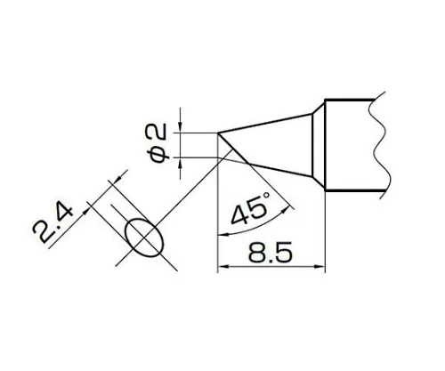 61-4928-64　［Discontinued］2BC Type Trowel Tip 957　T14-BC2