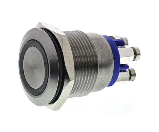 63-7769-04　Bulgin Single Pole Single Throw (SPST) Momentary Blue LED Push Button Switch, IP66, 19.2 (Dia.)mm, Panel Mount, 24V dc　MPI002/TE/BL/12