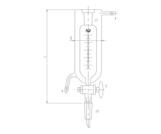 62-2109-73　［Discontinued］Separator Glass Cock with Full Jacket　3605-100-3L