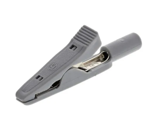 63-7979-61　Hirschmann Test & Measurement Crocodile Clip, Brass, Bronze Contact, 8A, Grey　930317806