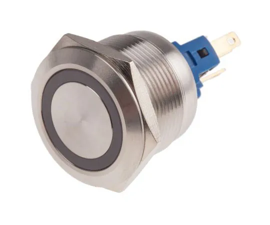 63-8015-25　RS PRO Single Pole Double Throw (SPDT) Momentary Green LED Push Button Switch, IP65, IP67, 22 (Dia.)mm, Panel Mount,　811-8540