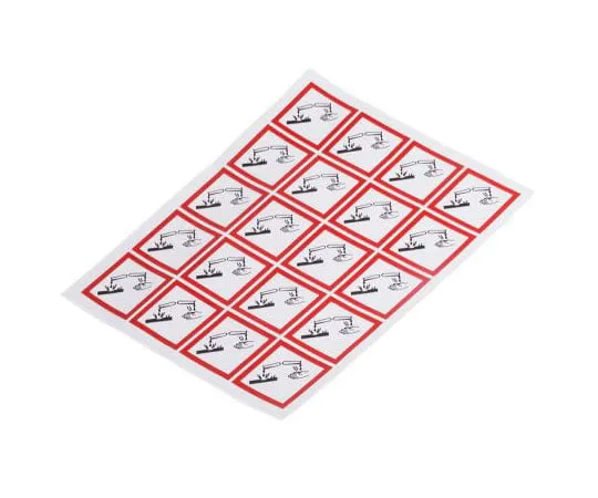 63-8024-63　RS PRO 20 x Corrosive Label, Black, Red, White Self-Adhesive Gloss Polymeric Vinyl　818-7739