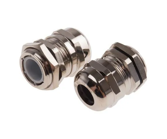 63-8035-62　RS Pro PG11 Cable Gland With Locknut, Nickel Plated Brass, IP68　831-9059
