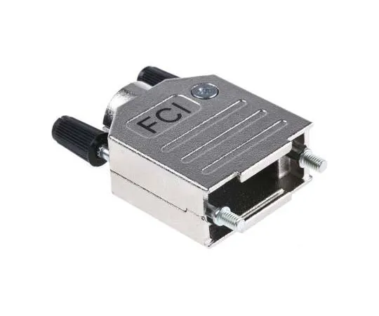 63-7784-11　Amphenol FCI 8655MH Series Die Cast Zinc D-sub Connector Backshell, 9 Way, Strain Relief　8655MH0902BKLF