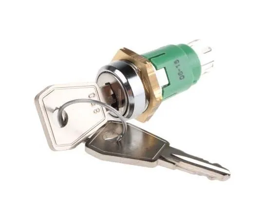 63-7781-81　Key Switch, Double Pole Double Throw (DPDT), 1 A @ 24 V dc 2-Way, -20 → +65°C　IRL-5-K-S-2-RS
