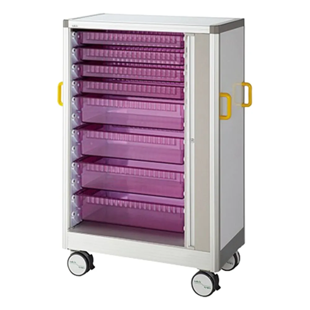 8-5865-11　ALTIA Tray Cart (Aluminum Frame) 540 x 949 x 1412 With Shutter　SMC-800SN
