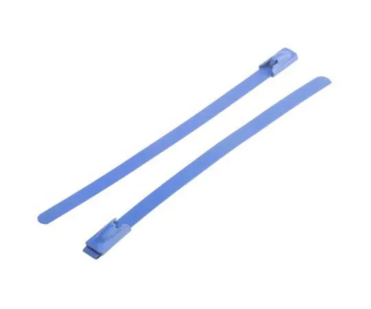 63-7790-42　RS PRO Blue Polyester Coated Stainless Steel Roller Ball Cable Tie, 100mm x 4.6 mm　743-6285