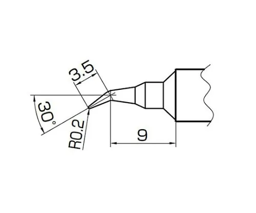 61-4928-70　［Discontinued］0.2RSB Type TrowelTip 957　T14-J02