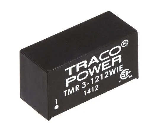 63-7956-65　TRACOPOWER TMR 3WIE 3W Isolated DC-DC Converter Through Hole, Voltage in 4.5 → 18 V dc, Voltage out 12V dc　TMR 3-1212WIE