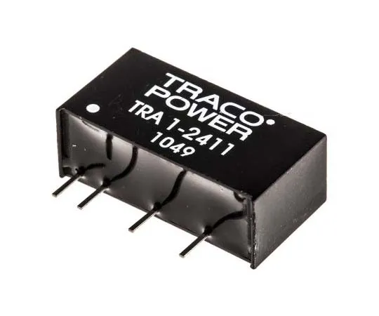 63-7772-62　TRACOPOWER TRA 1 1W Isolated DC-DC Converter Through Hole, Voltage in 21.6 → 26.4 V dc, Voltage out 5V dc　TRA 1-2411