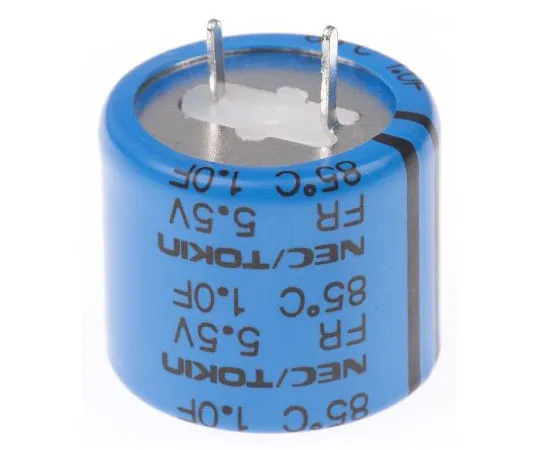 63-7984-35　KEMET 1F Supercapacitor EDLC -20 → +80% Tolerance Supercap FR Series 5.5V dc Through Hole　FR0H105ZF