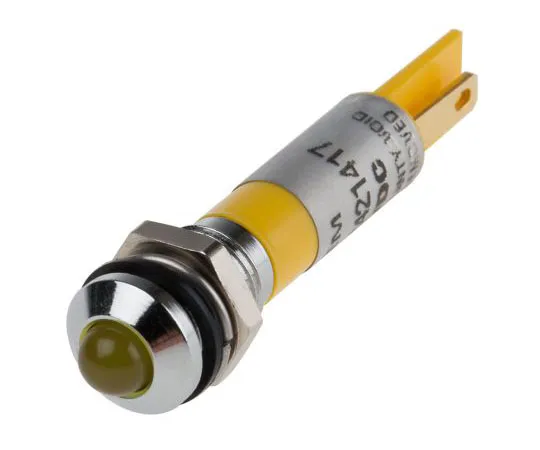 63-8037-07　RS PRO Yellow Indicator, 24 V dc, 8mm Mounting Hole Size, Faston, Solder Lug Termination, IP67　838-5551
