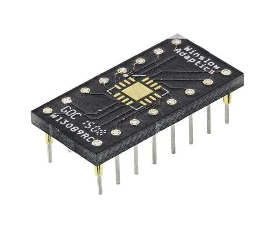 63-7788-08　Winslow Straight Through Hole Mount 0.65 mm, 2.54 mm Pitch IC Socket Adapter, 16 Pin Female QFN to 16 Pin Male DIP　W13089RC