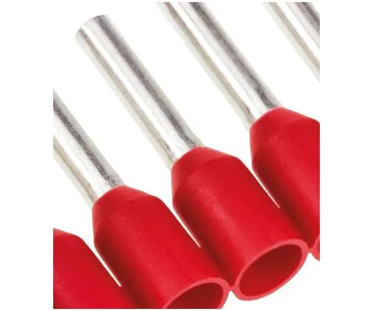 63-7753-20　TE Connectivity Insulated Crimp Bootlace Ferrule, 8mm Pin Length, 1.5mm Pin Diameter, 1mm² Wire Size, Red　1241002-1