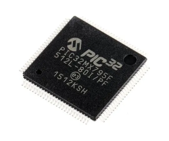 63-7989-20　Microchip, 32bit MIPS32 Microcontroller, 80MHz, 512 kB Flash, 100-Pin TQFP　PIC32MX795F512L-80I/PF