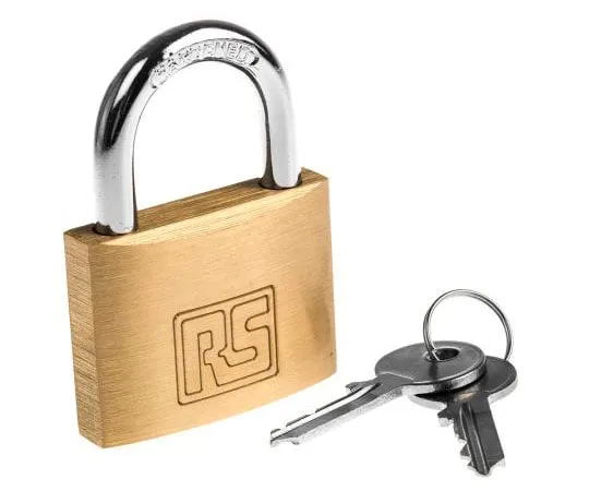 63-7970-77　RS PRO 50mm Brass Key Padlock　781-6007