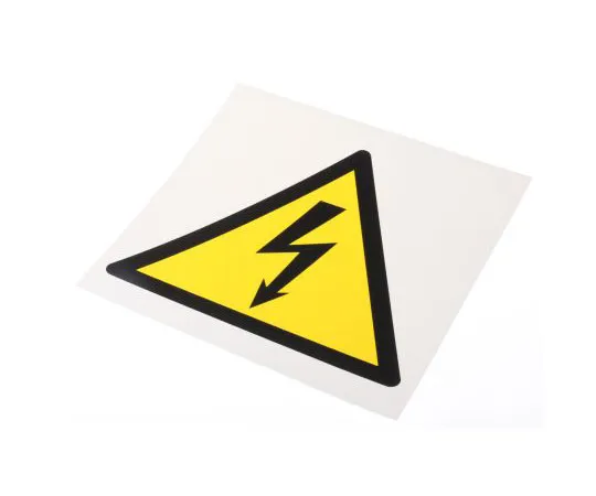 63-8018-64　RS PRO Electricity Danger Sign, Black/Yellow/White Plastic　813-4530