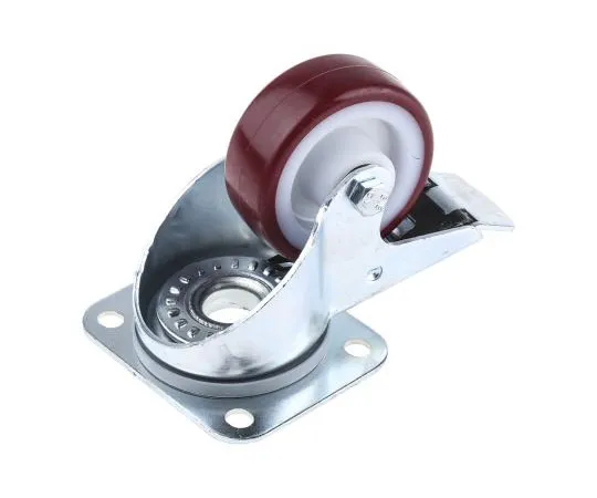 63-7979-27　Tente Braked Swivel Swivel Castor, 150kg Load Capacity, 80mm Wheel Diameter　3477UAR080P62 red