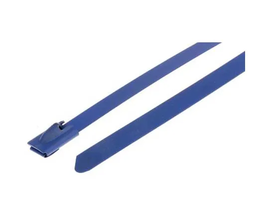 63-7790-43　RS PRO Blue Polyester Coated Stainless Steel Roller Ball Cable Tie, 125mm x 4.6 mm　743-6289