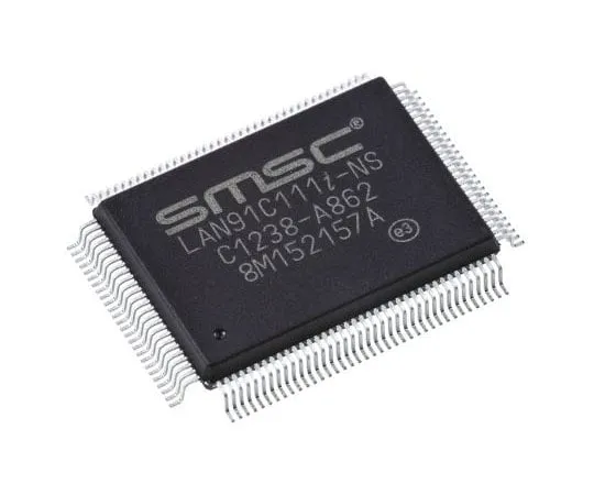 63-7961-21　Microchip, Ethernet Controller, 10 Mbps, 100 Mbps MII, ISA, 3.3 V, 128-Pin QFP　LAN91C111I-NS
