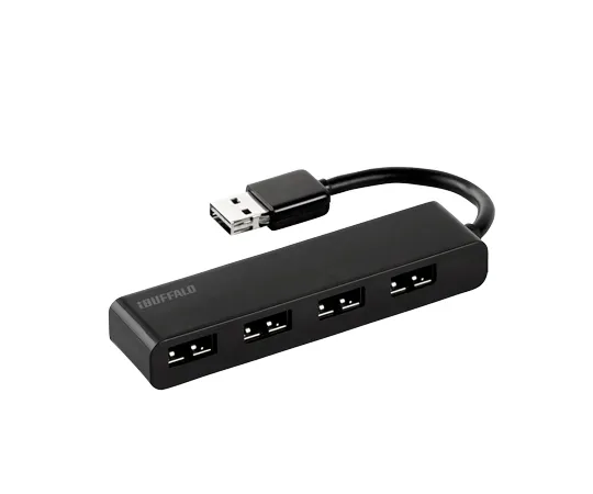 62-4121-18　［Discontinued］Both USB ports USB2.0 hub 4 port black　BSH4UD19BK